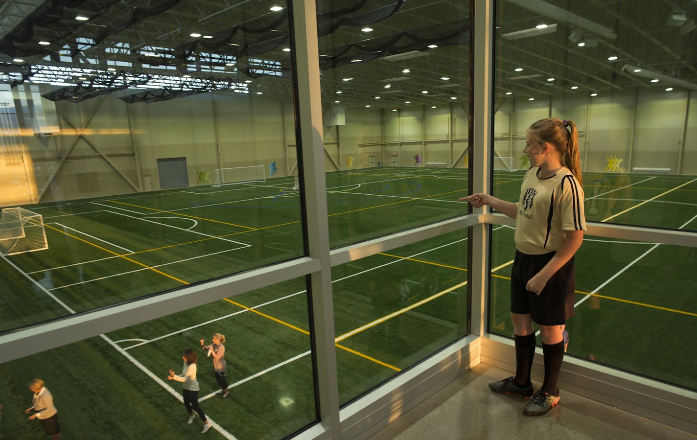 In woodbury the new Fieldhouse at Bielenberg Sports Center is the big thing. Jessica Telstad, 11.5 will be playing here in the winter The field is 90,000 square feet and replaces the old &#x201c;bubble.&#x201d; It&#x2019;s going to be the practice facilities for the Minnesota United.]Richard Tsong-Taatarii/rtsong- taatarii@startribune.com