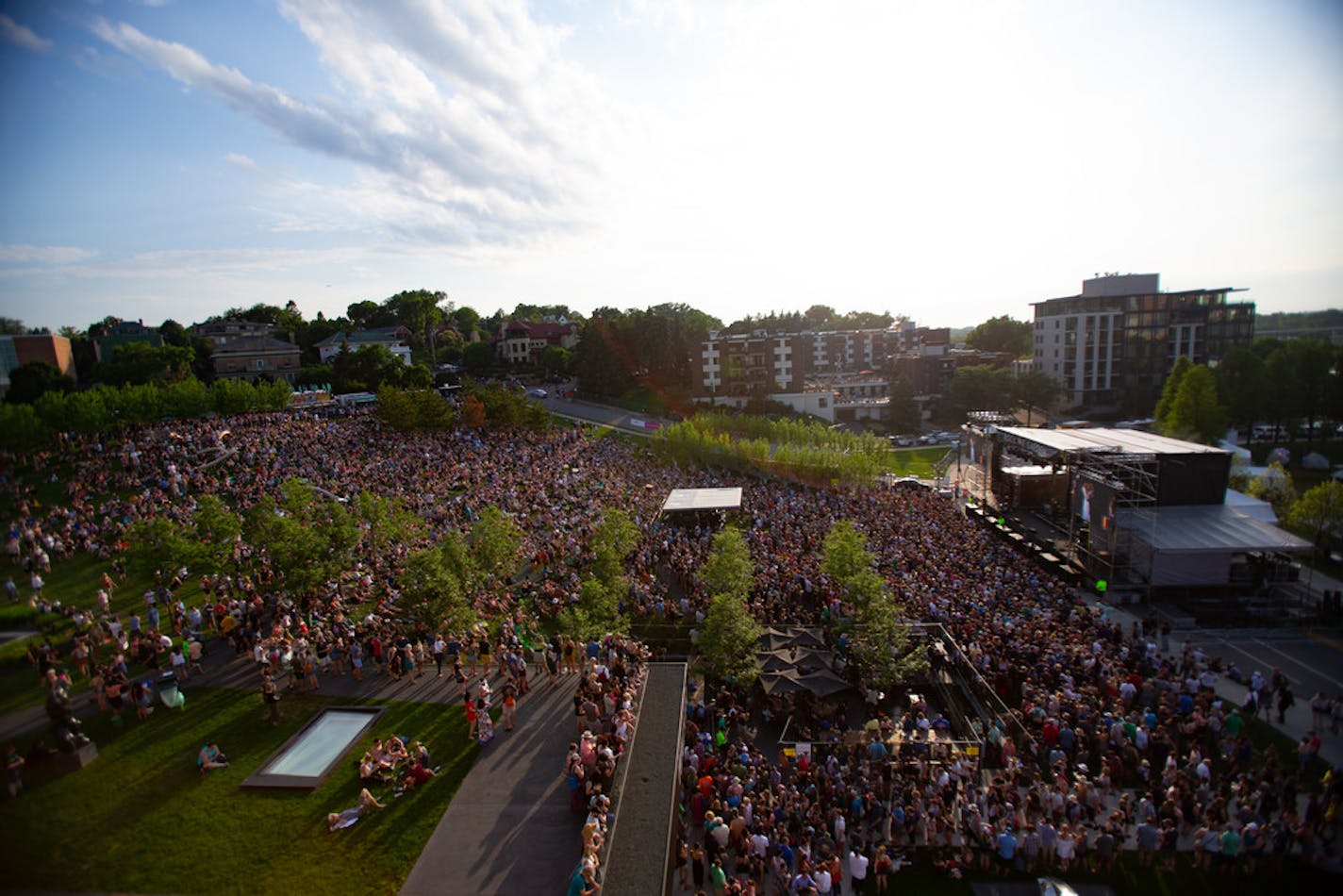 Thousands of fans filled the hill outside Walker Art Center for Rock the Garden in 2018.