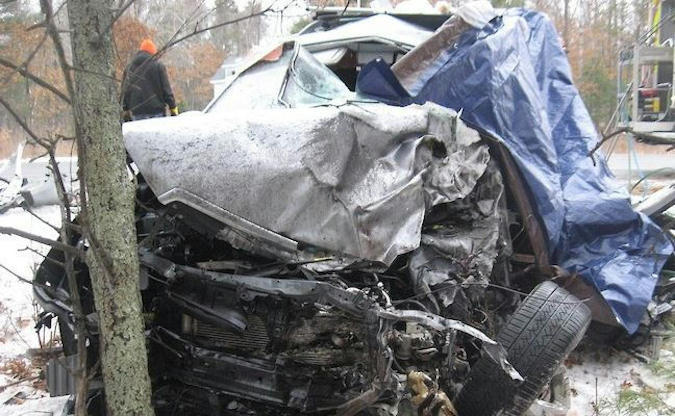 The car Henry Zietlow was driving in western Wisconsin collided with a pickup truck. Photo provided by DrydenWire.com.