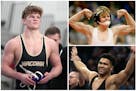 Waconia’s Max McEnelly (left) stopped at 132, eighth in the top 10 longest winning streaks in Minnesota history. Mitch Bengtson (top right) and Gabl