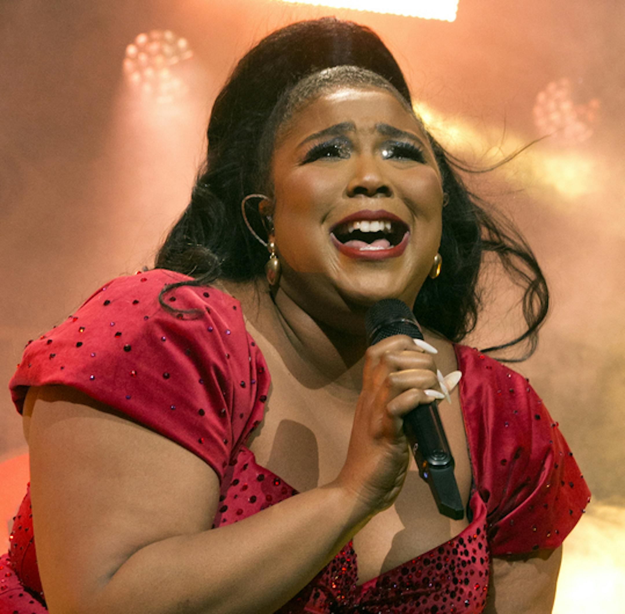 Lizzo performs in concert during Q102's iHeartRadio Jingle Ball 2019 at the Wells Fargo Center on Wednesday, Dec. 11, 2019, in Philadelphia. (Photo by Owen Sweeney/Invision/AP)