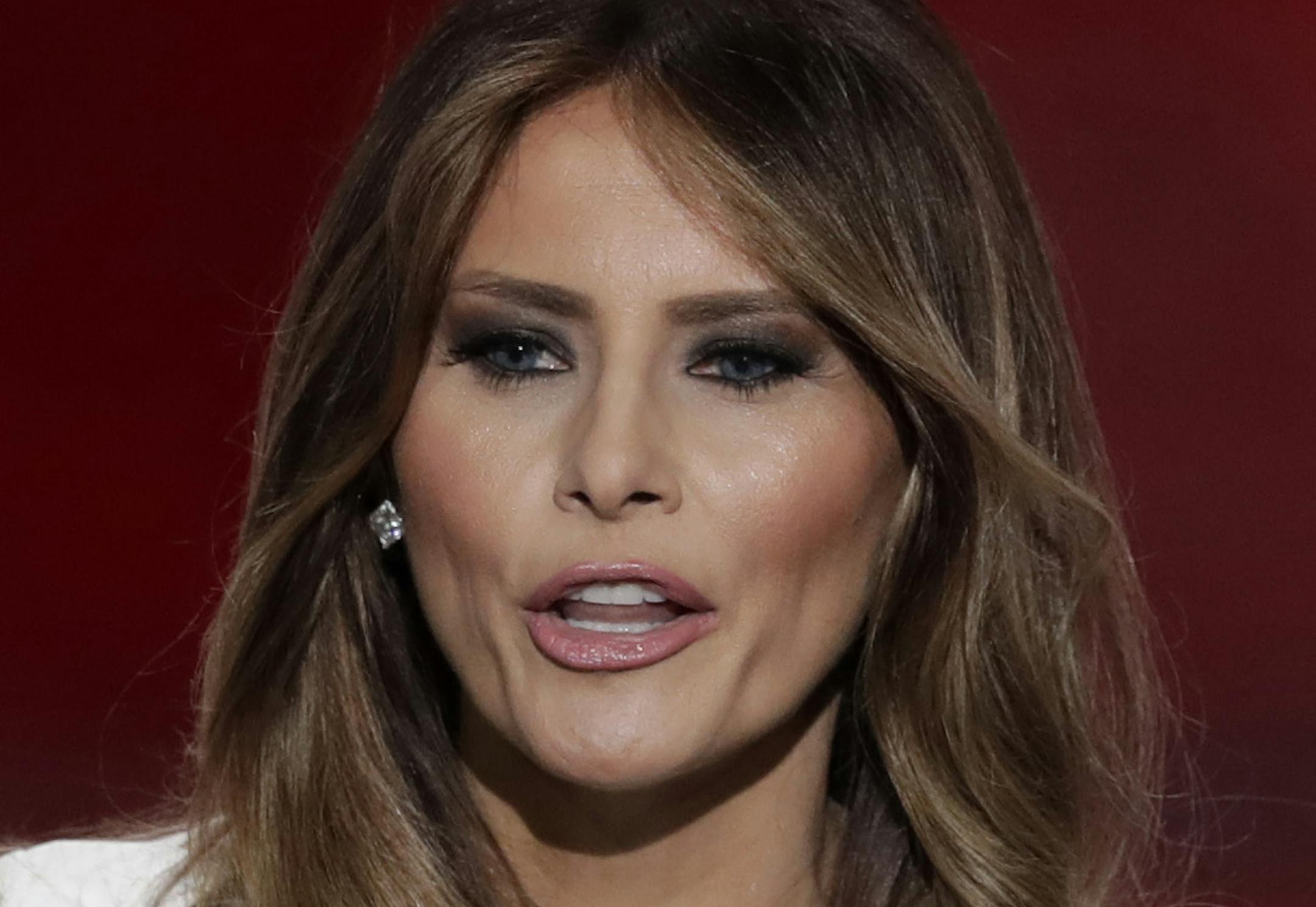 Melania Trump, wife of Republican Presidential Candidate Donald Trump, speaks during the opening day of the Republican National Convention in Cleveland, Monday, July 18, 2016. (AP Photo/J. Scott Applewhite)