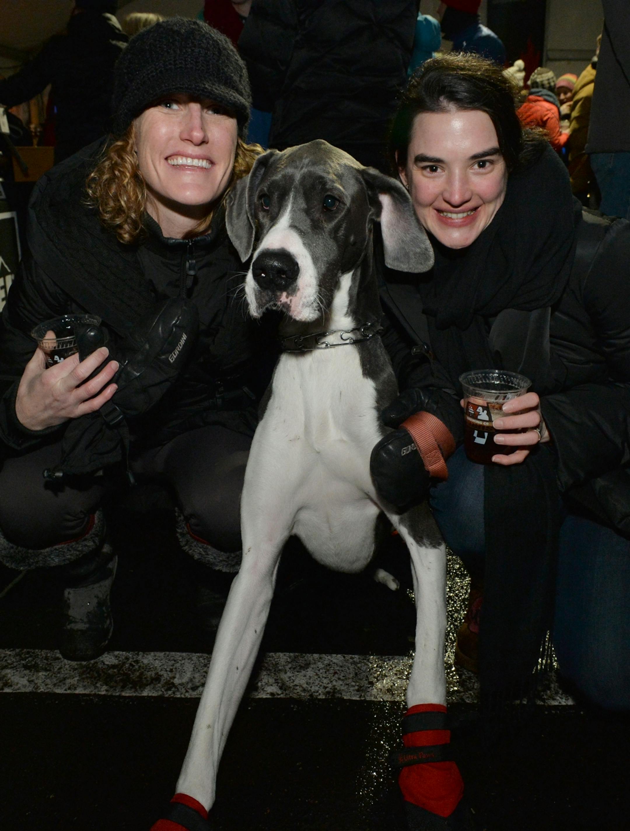 Monica Osterholm (left), Norman (center) and Eloise Ratan in the Big Tent at the post-luminary party.