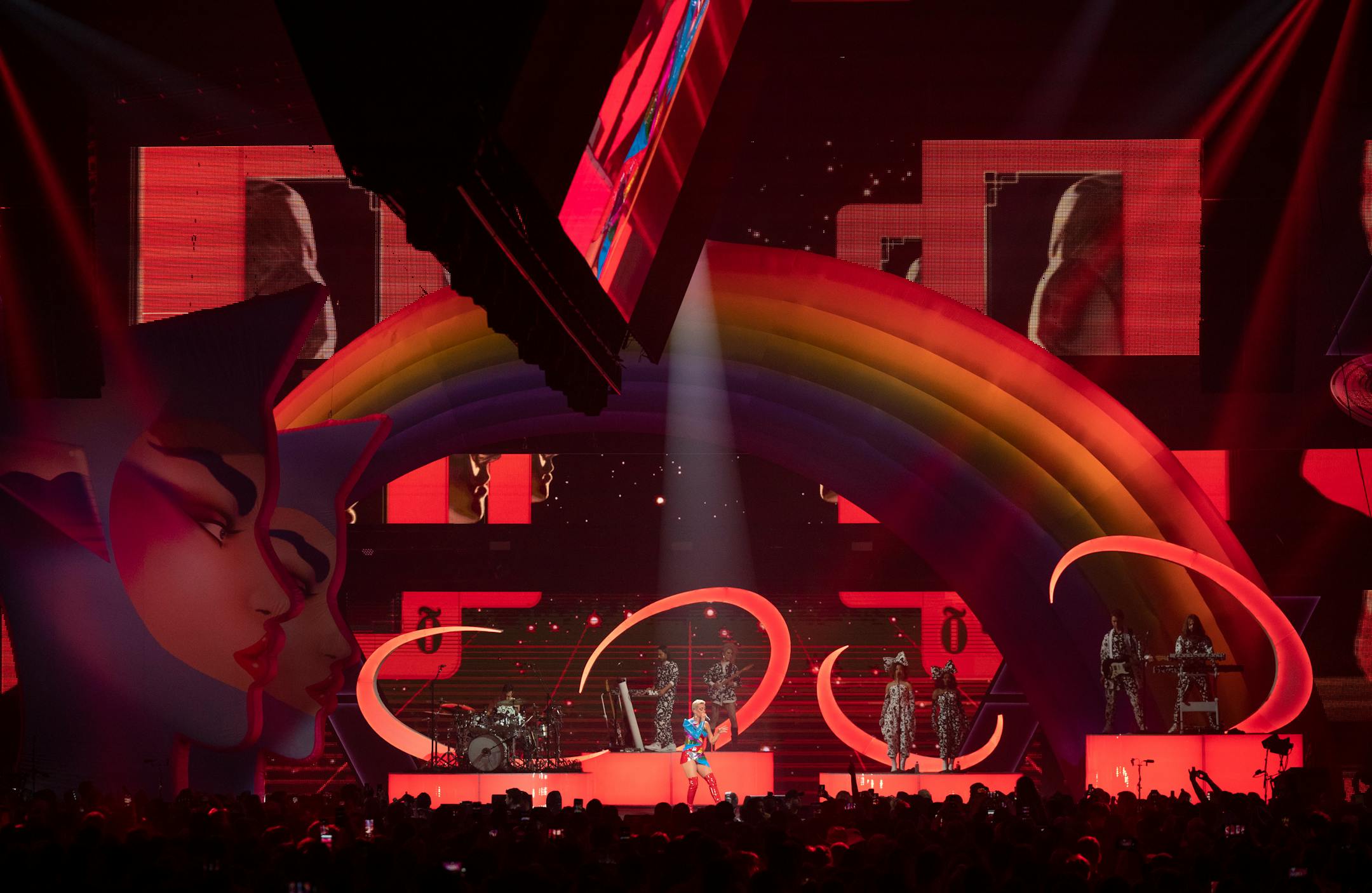 Katy Perry early in her show at The Armory in Minneapolis Sunday night. ] JEFF WHEELER • jeff.wheeler@startribune.com Katy Perry performed at The Armory in Minneapolis on Sunday night, April 7, 2019 as part of the March Madness Music Series.