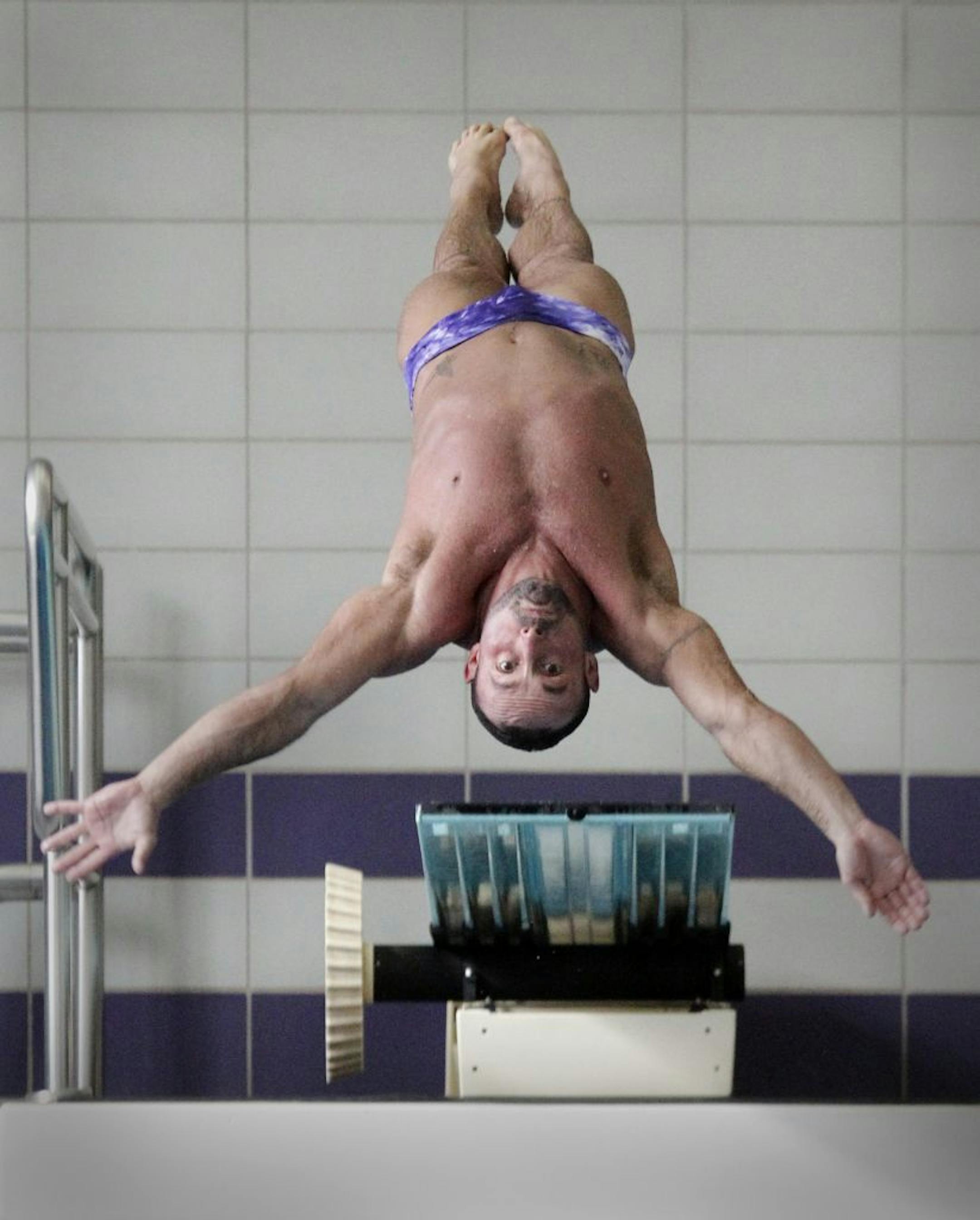 Scott Smith takes time for a workout at St Thomas University.