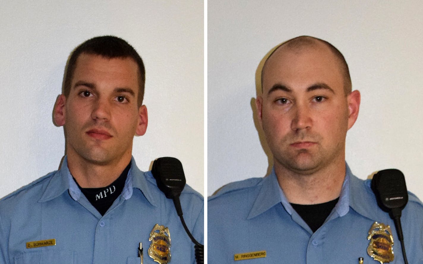 Minneapolis police officers Dustin Schwarze, left, and Mark Ringgenberg were involved in the fatal shooting of Jamar Clark on Nov. 15, 2015.