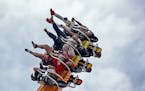 Riders on the Equinox got a thrill during the last day of the Minnesota State Fair Monday, Sept. 3, 3018, in Falcon Heights, MN.