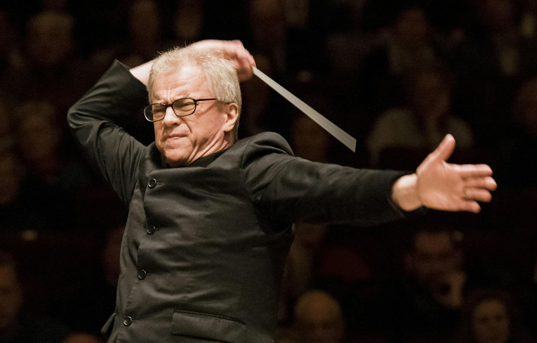Conductor Osmo Vanska and the Minnesota Orchestra perform at Carnegie Hall in New York, March 3, 2016. Finally arriving at Carnegie Hall, after a bitter lockout, the orchestra and Vanska presented their urgent take on the vision of Sibelius. (Ian Douglas/The New York Times) ORG XMIT: XNYT88