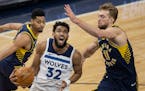 Karl-Anthony Towns was defended Wednesday by Domantas Sabonis of the Pacers