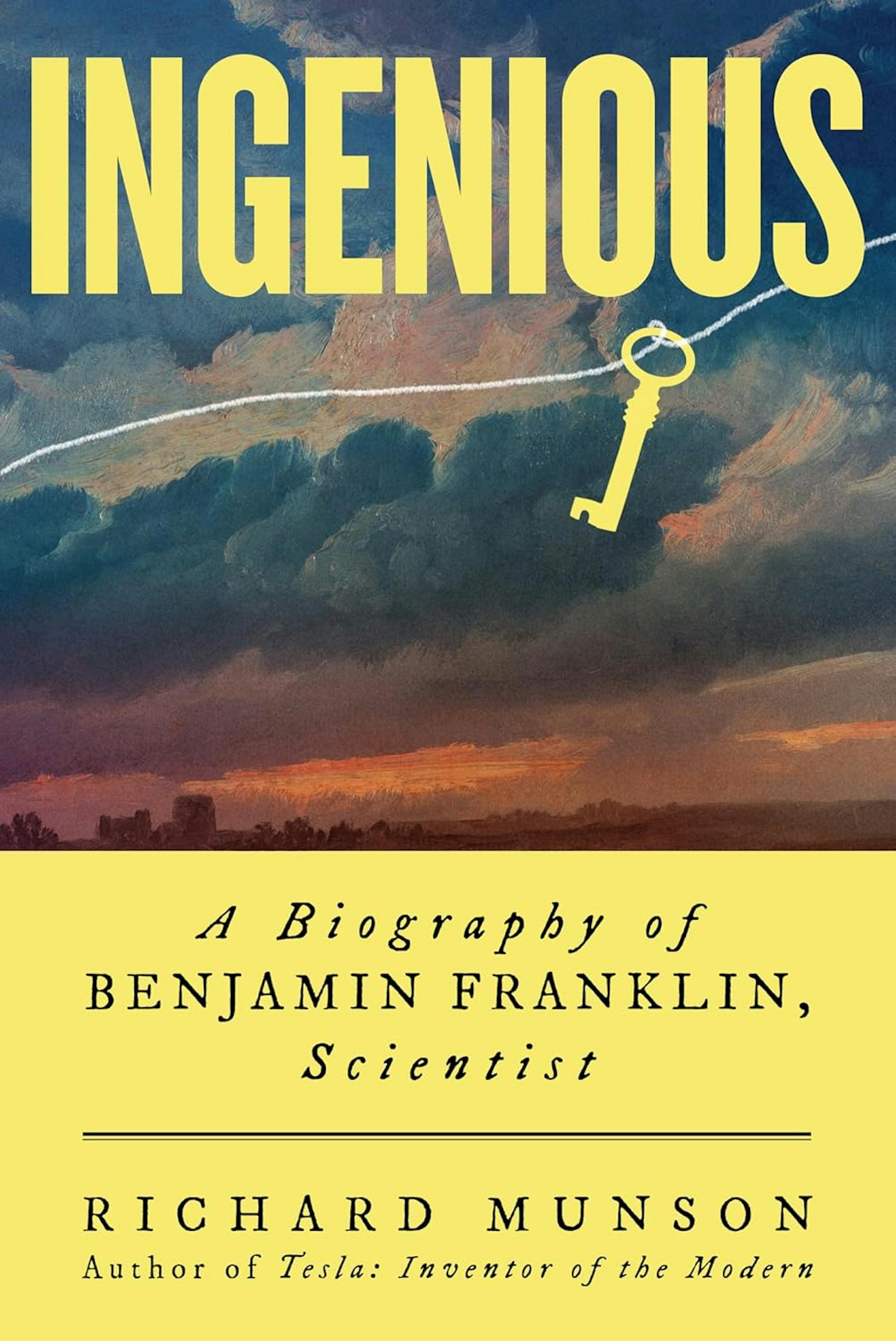 cover of Ingenious features a key on a string, against a backdrop of a painting of a stormy sky