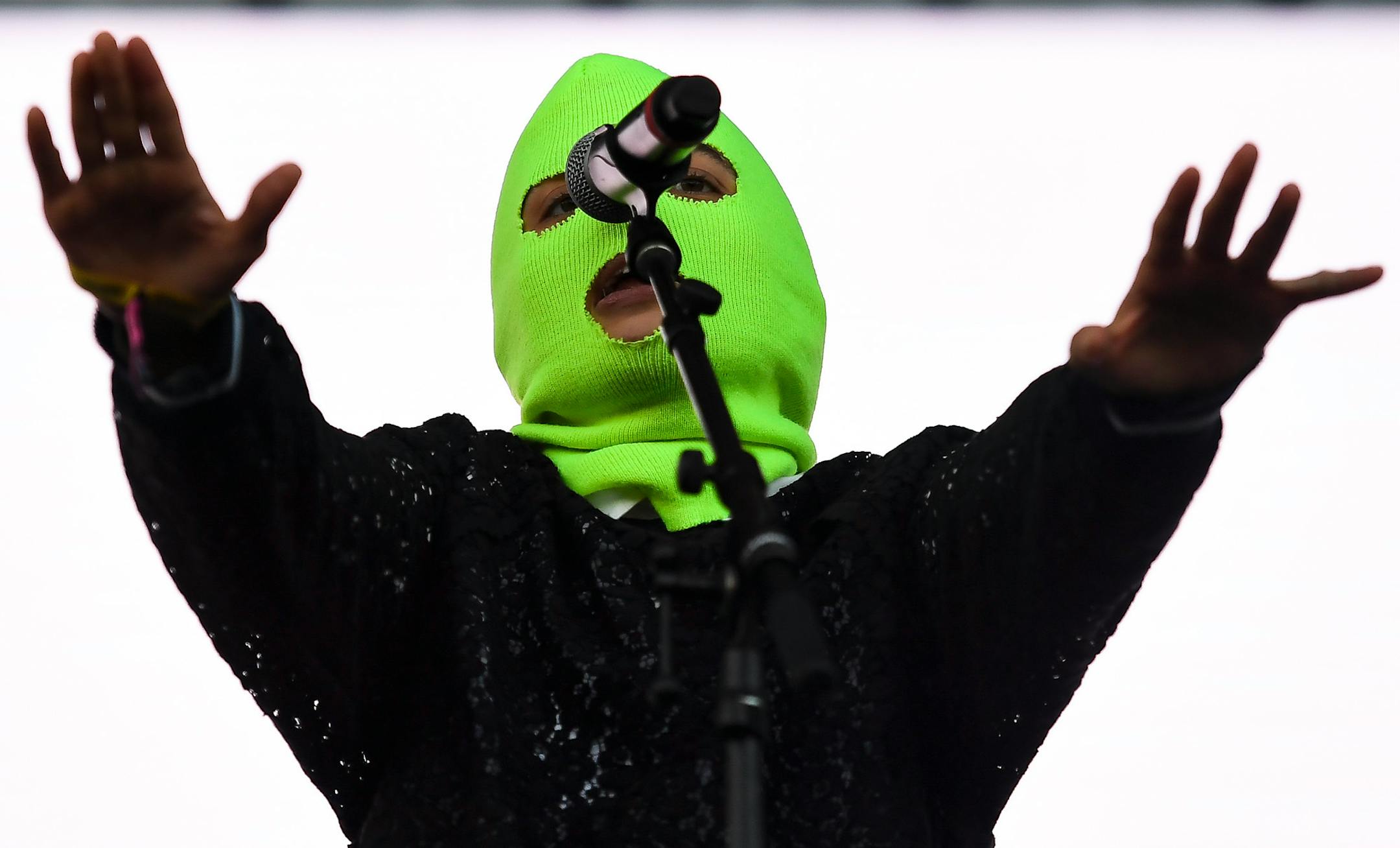 Pussy Riot performed Saturday on the Lake Eaux Lune stage. ] AARON LAVINSKY ï aaron.lavinsky@startribune.com Day two of the Eaux Claires Music & Art Festival was held Saturday, July 7, 2018 at Foster Farms in Eau Claire, Wisc.