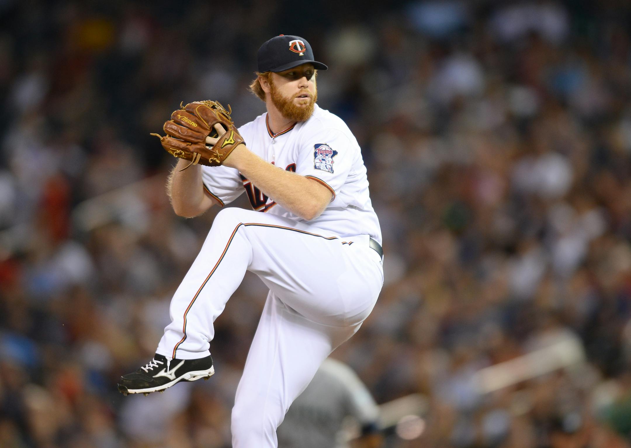 Minnesota Twins relief pitcher Blaine Boyer (36) threw a pitch against the Mariners in the top of the seventh Friday night. ] Aaron Lavinsky � aaron.lavinsky@startribune.com The Minnesota Twins play the Seattle Mariners on Friday, July 31, 2015 at Target Field in Minneapolis, Minn.