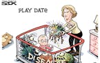 Sack cartoon: Antivax play date