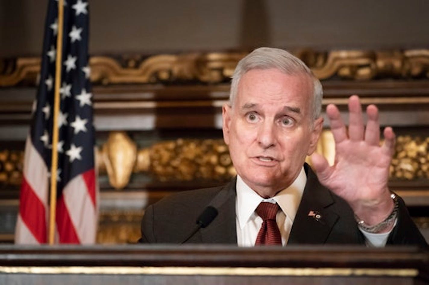 Vile, appalling disgusting, debacle, badly mismanaged, beholden to special interests, just some of the ways Gov. Mark Dayton described actions by by the Republican Legislature Sunday night at a news conference.