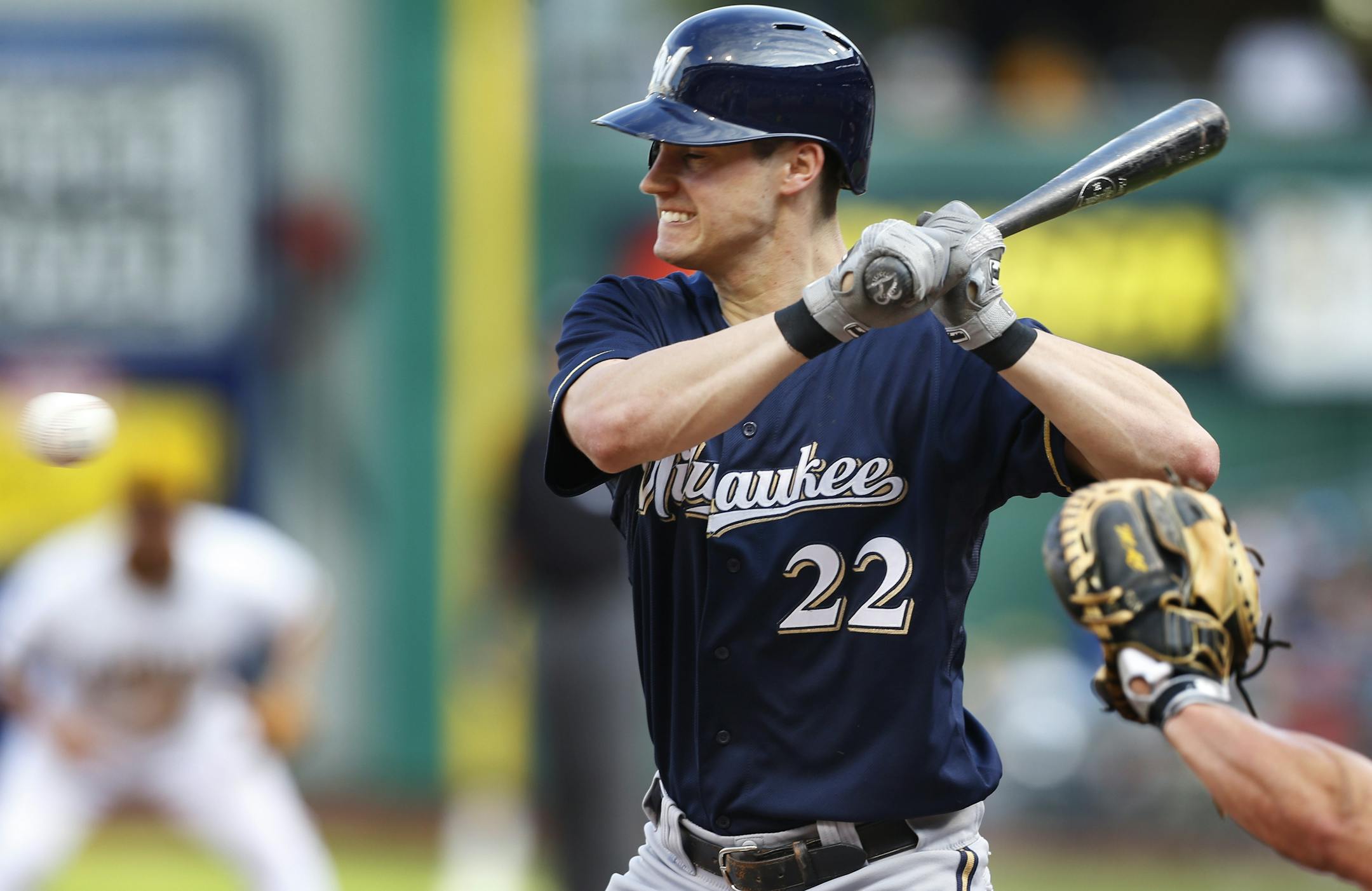 Logan Schafer with the Brewers in 2013.