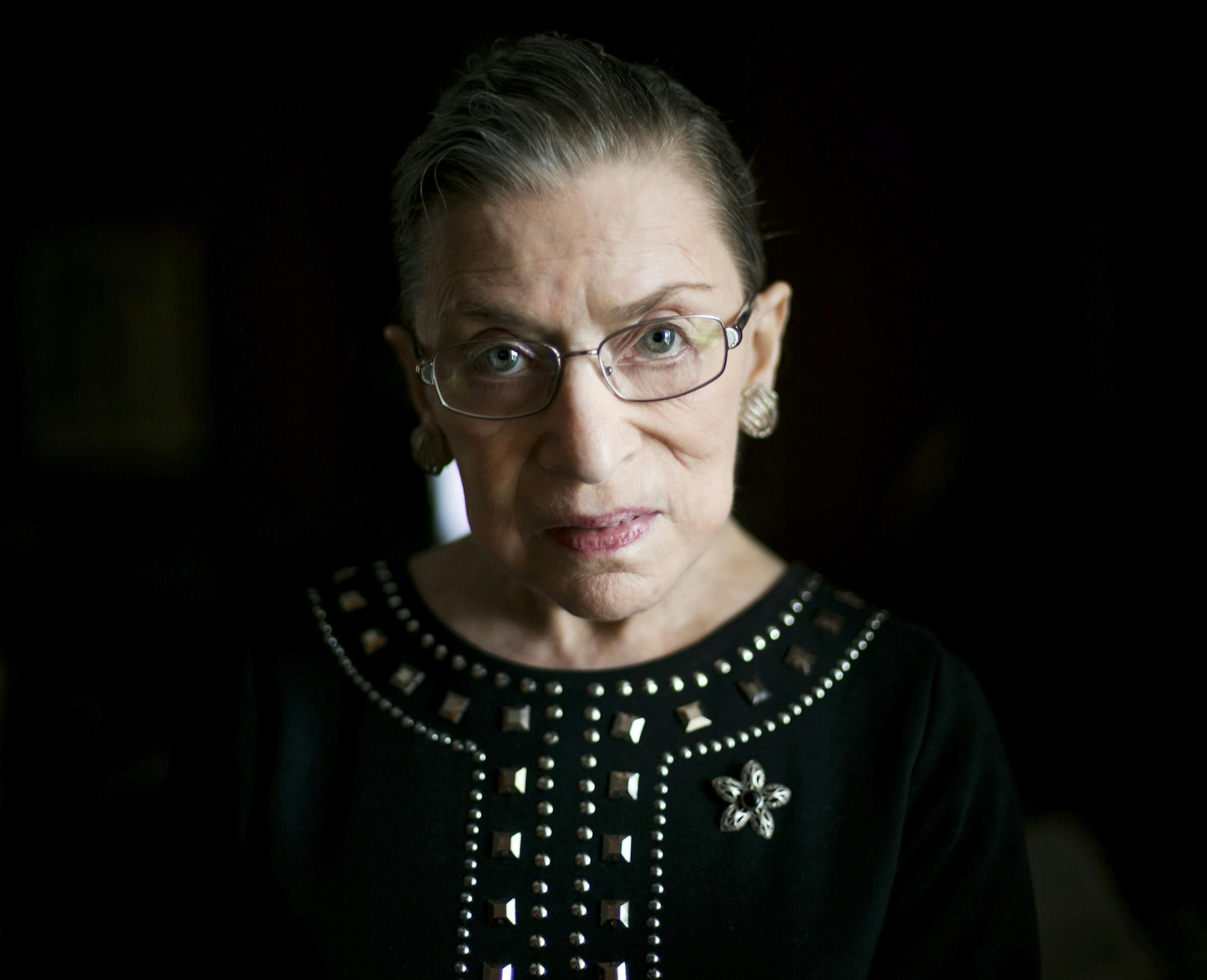 Justice Ruth Bader Ginsburg in her chambers in Washington, Aug. 23, 2013. Ginsburg, 80, vowed in an interview to stay on the Supreme Court as long as her health and intellect remained strong, saying she was fully engaged in her work as the leader of the liberal wing of what she called ‚Äúone of the most activist courts in history.‚Äù (Todd Heisler/The New York Times) ORG XMIT: MIN2013082414454512