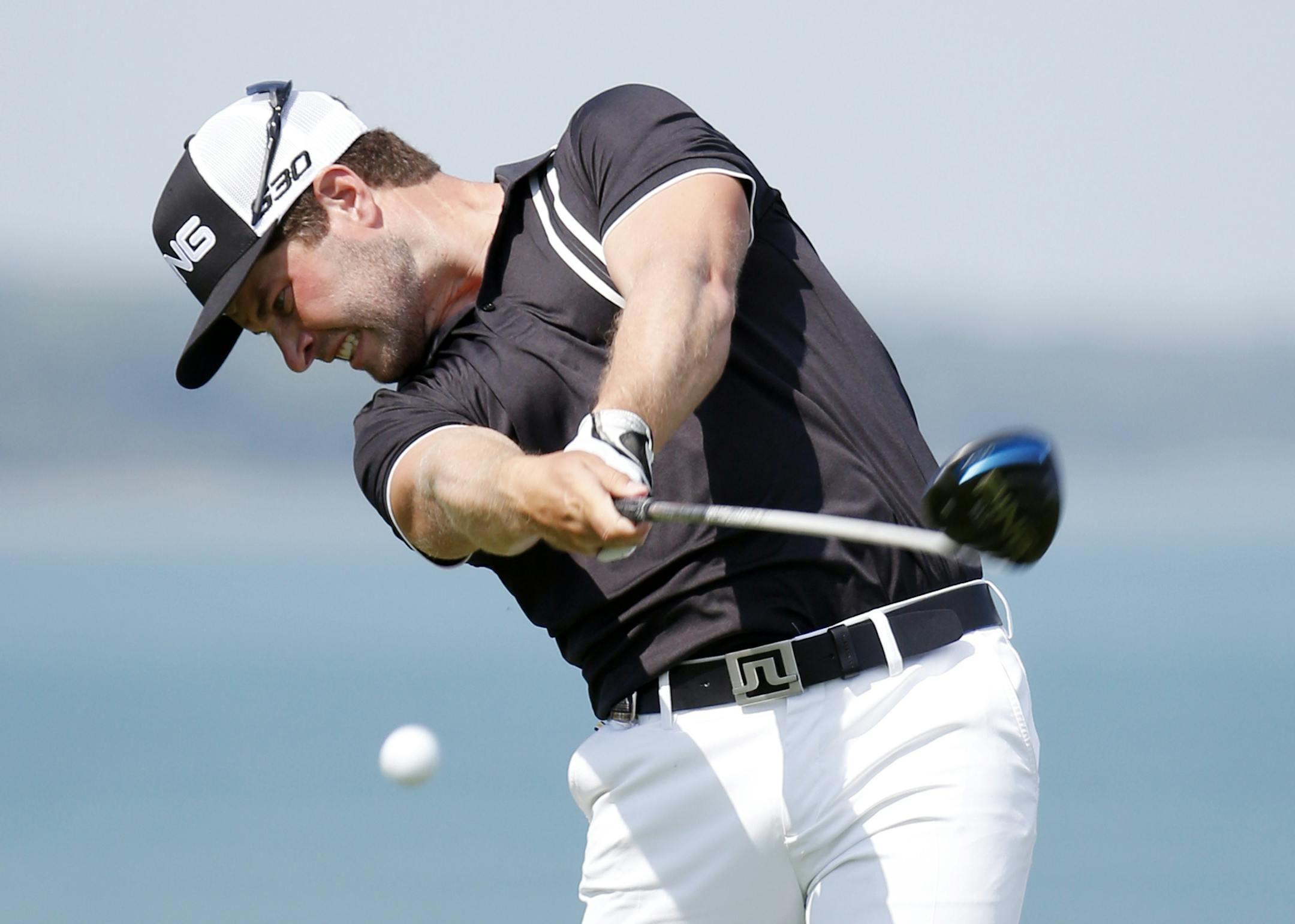 David Lingmerth, of Sweden, hits a drive on the 16th hole during the first round of the PGA Championship golf tournament Thursday, Aug. 13, 2015, at Whistling Straits in Haven, Wis. (AP Photo/Julio Cortez)