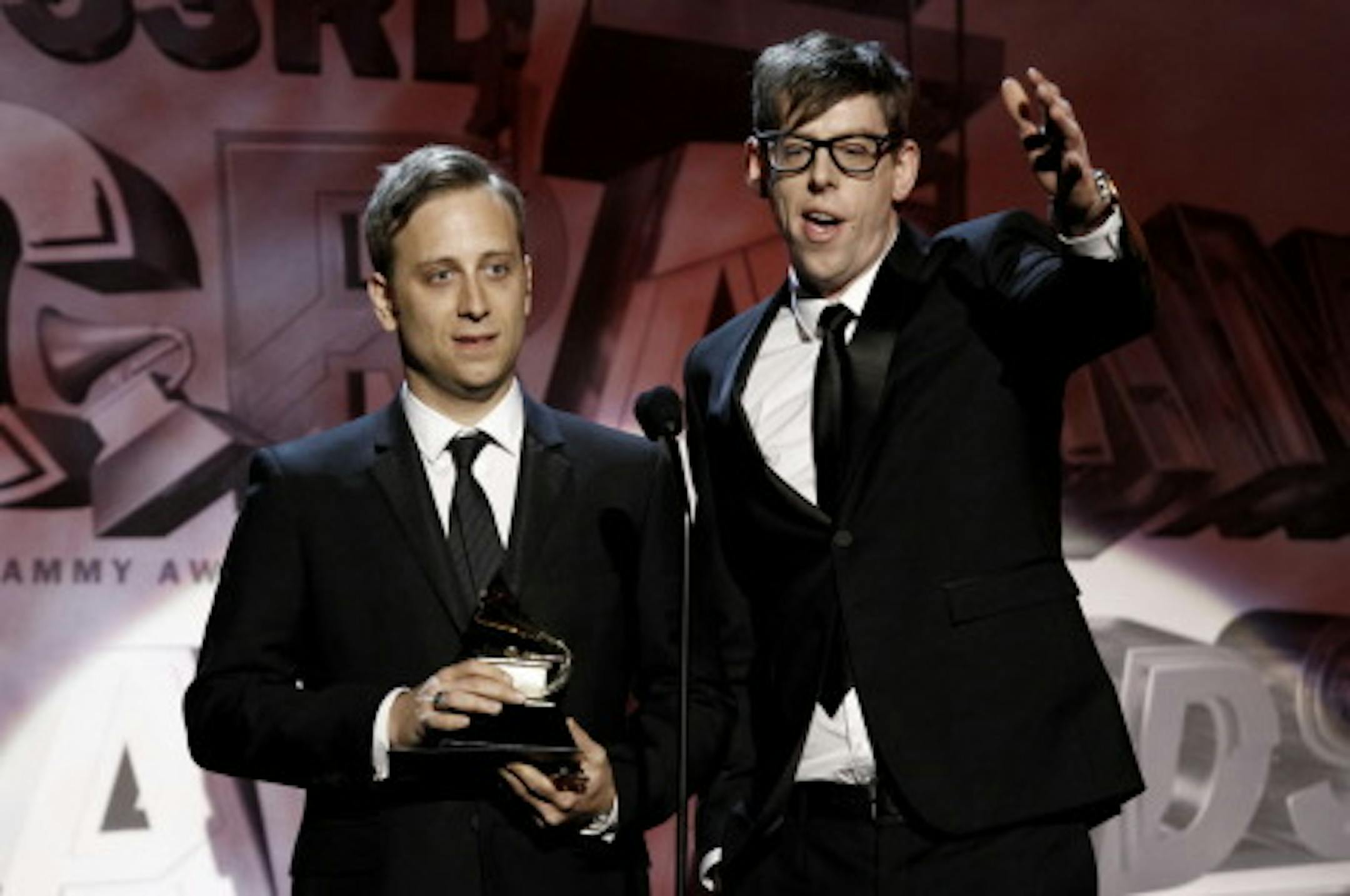 New Grammy winners Dan Auerbach, left, and Patrick Carney won't win any awards playing Roy Wilkins on Independence Day weekend. / Associated Press