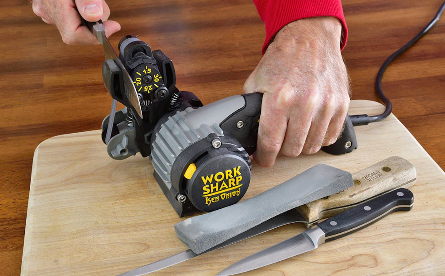 After decades of sharpening his knives and tools using sharpening stones (note the well-worn stone) Marchel has found the Work Sharp simple to use and produces excellent results.
