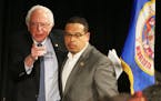 U.S. Sen. Bernie Sanders was introduced by U.S. Rep. Keith Ellison (DFL- Minn) Friday at Patrick Henry High in Minneapolis, MN.