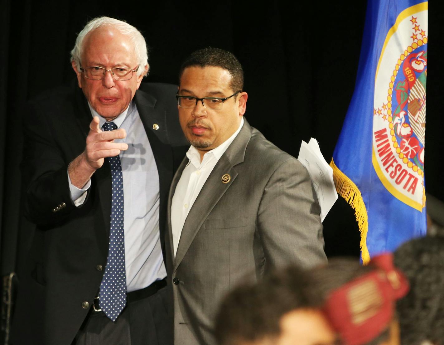 U.S. Sen. Bernie Sanders was introduced by U.S. Rep. Keith Ellison (DFL- Minn) Friday at Patrick Henry High in Minneapolis, MN.