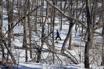 Ryan Muschler tried snowshoeing for the first time during a "Becoming an Outdoors Family" weekend at the Eagle Bluff Environmental Learning Center in 