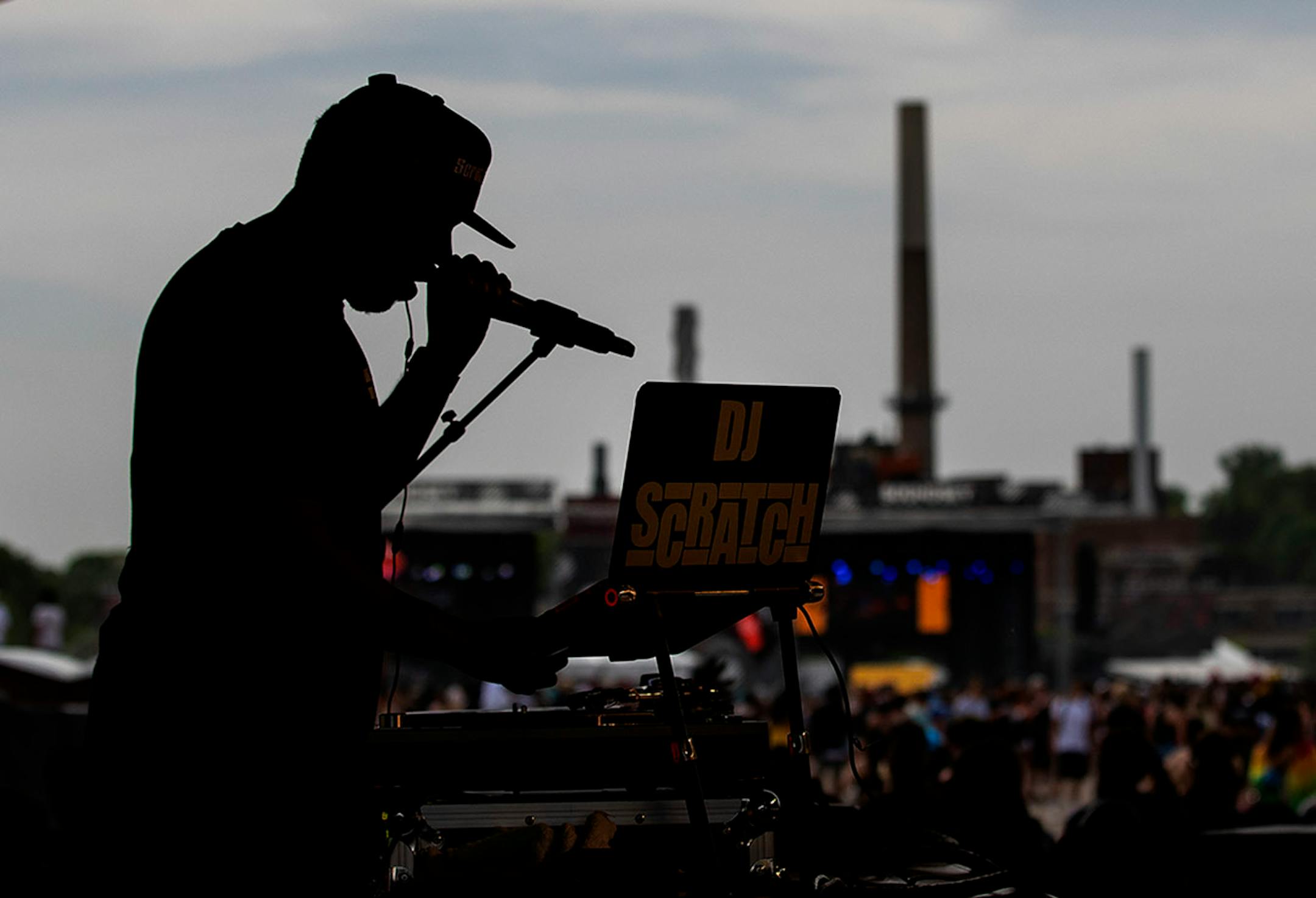 DJ Scratch mixed it up at the festival's Essential Elements tent.