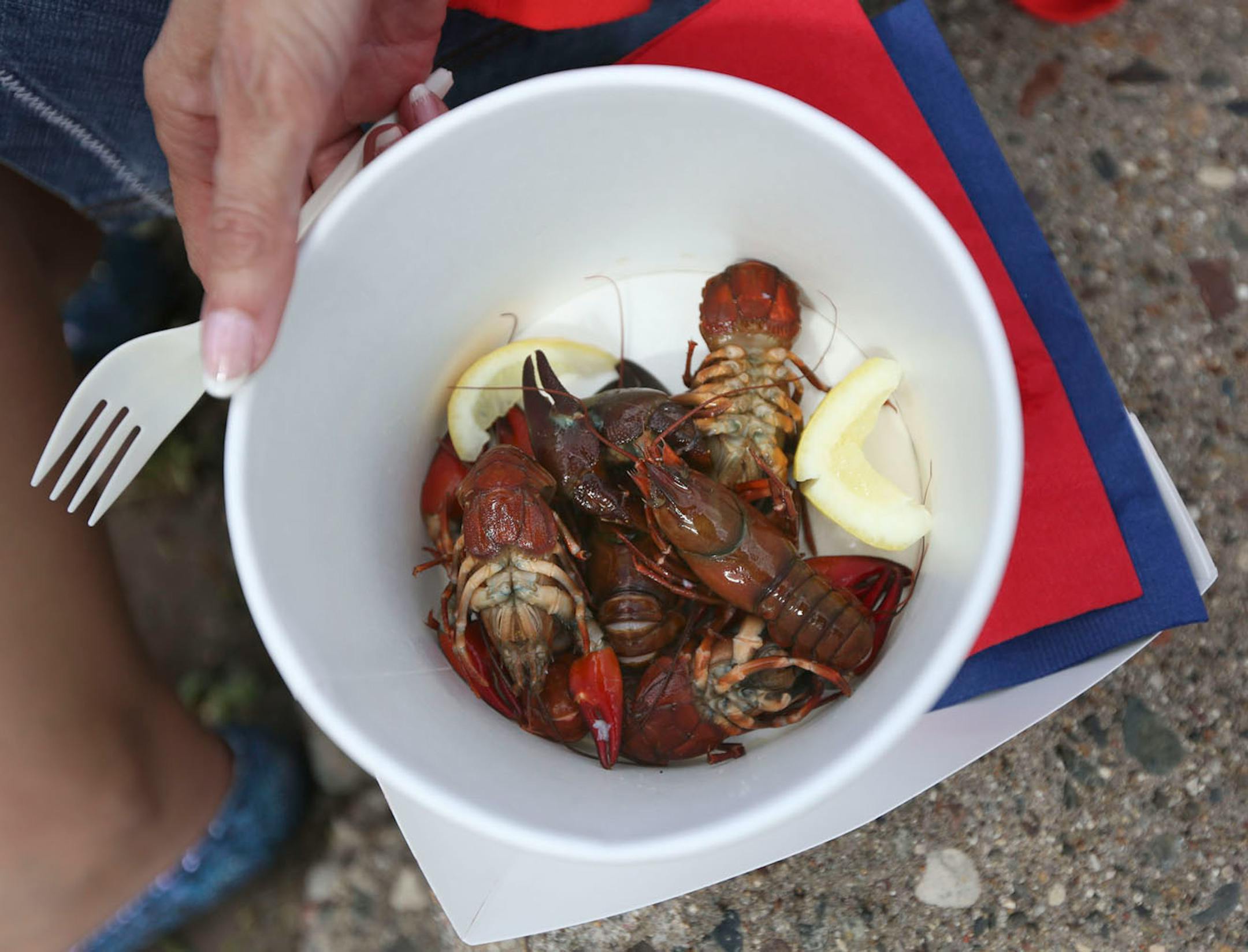 Crayfish was on the menu at during the Bachelor Farmer's block party Kraftskiva in Minneapolis Min.