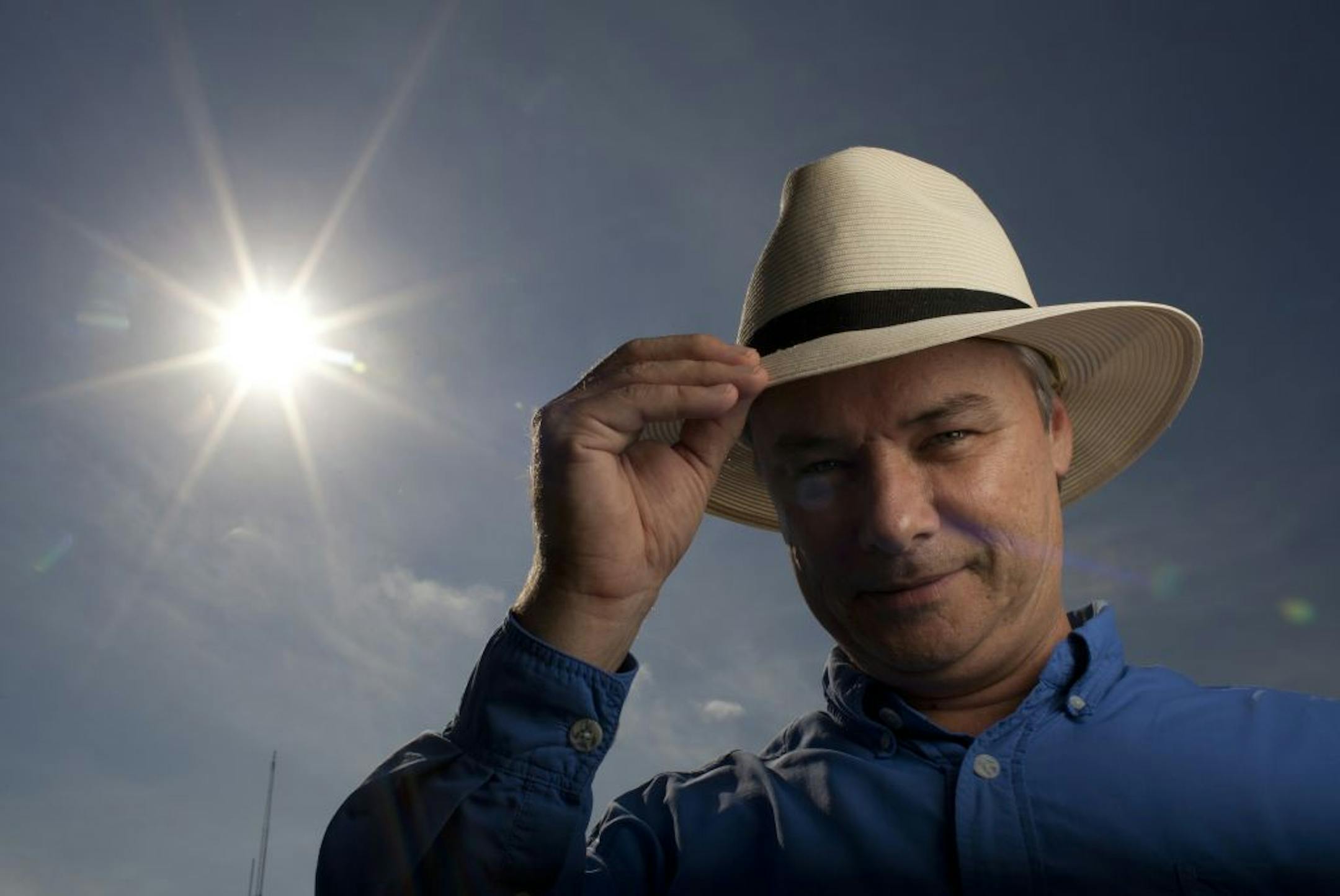 Coolibar president John Barrow photographed in a Coolibar hat and shirt outside his company's St. Louis Park headquarters Wednesday afternoon, July 6, 2011. Coolibar designs and manufactures sun protective apparel.