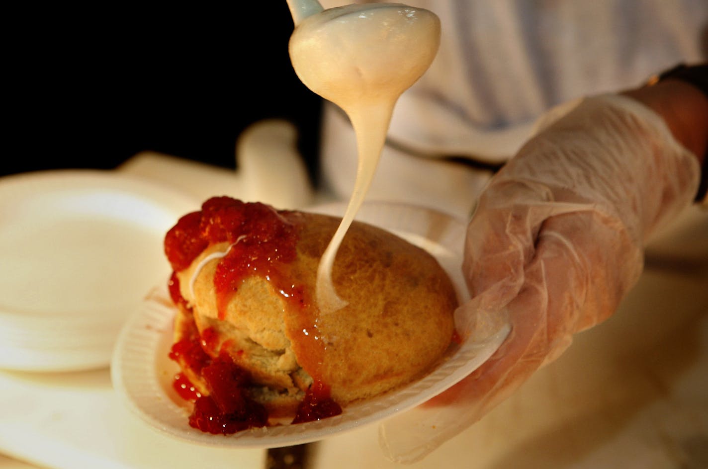 Steve Rice &#x2022; srice@startribune.com
Minnesota State Fair, St. Paul, 08/23/2007 - Scones with Butter are offered at French Meadow Bakery located at the SE corner of the Food Building.