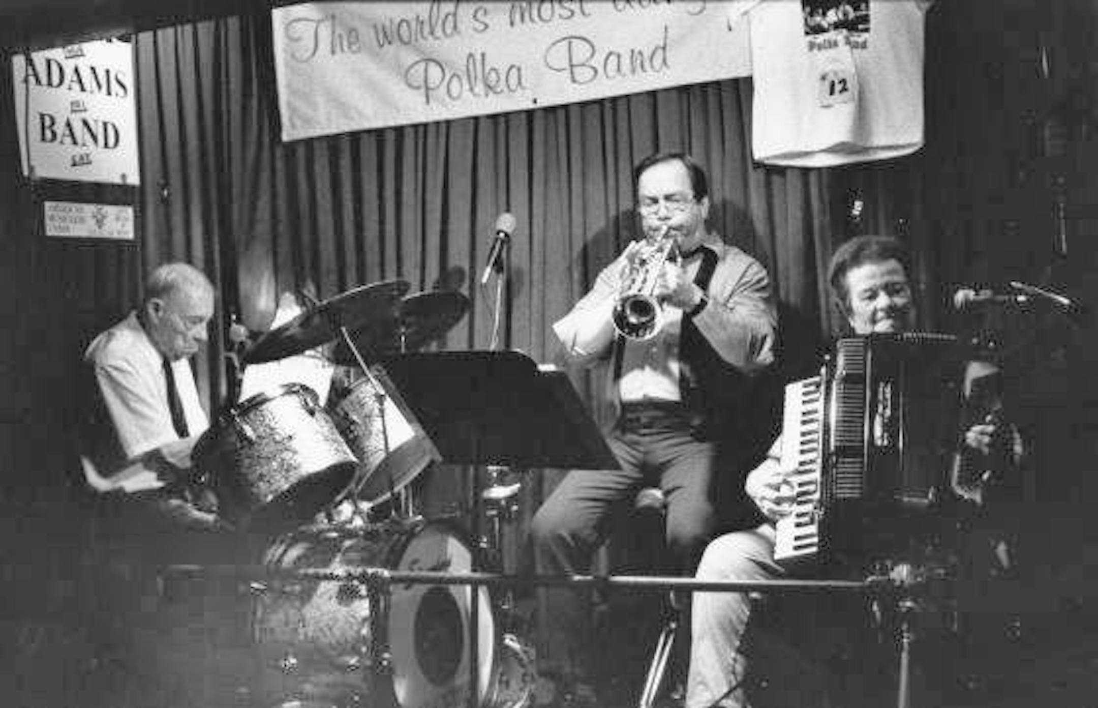 Photo of Al Ophus behind the drums now for sale. / Courtesy Joe Hayden