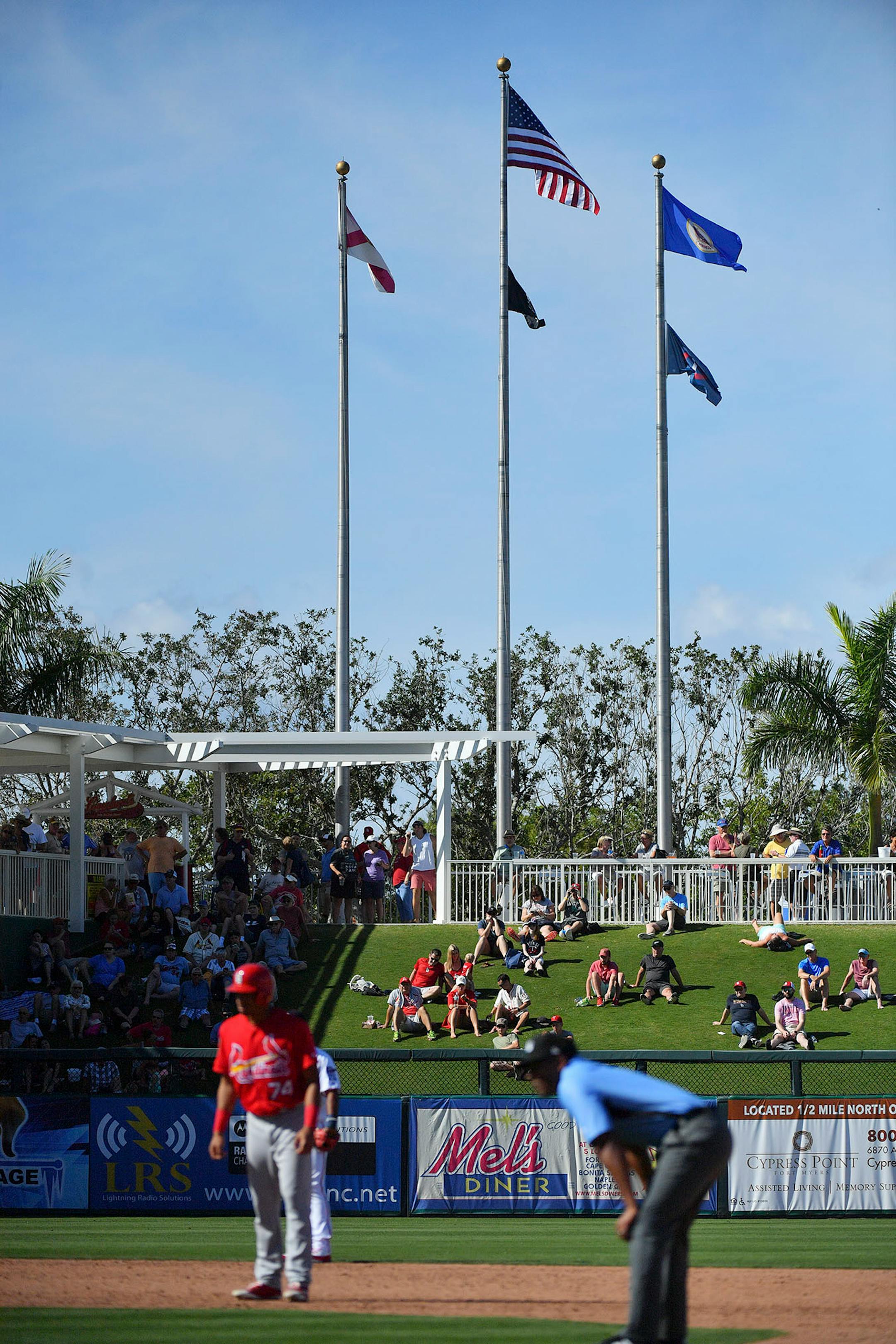 Fans watched the sixth inning action.
