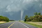 A tornado emerges west of Lockett, Texas, in April.