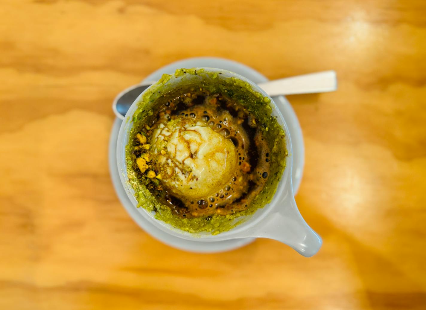 The affogato at Cardamom in the Walker Ice Cream gets artsy with a pistachio and condensed milk "butter."