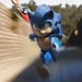 This image released by Paramount Pictures shows Sonic, voiced by Ben Schwartz, in a scene from "Sonic the Hedgehog ."