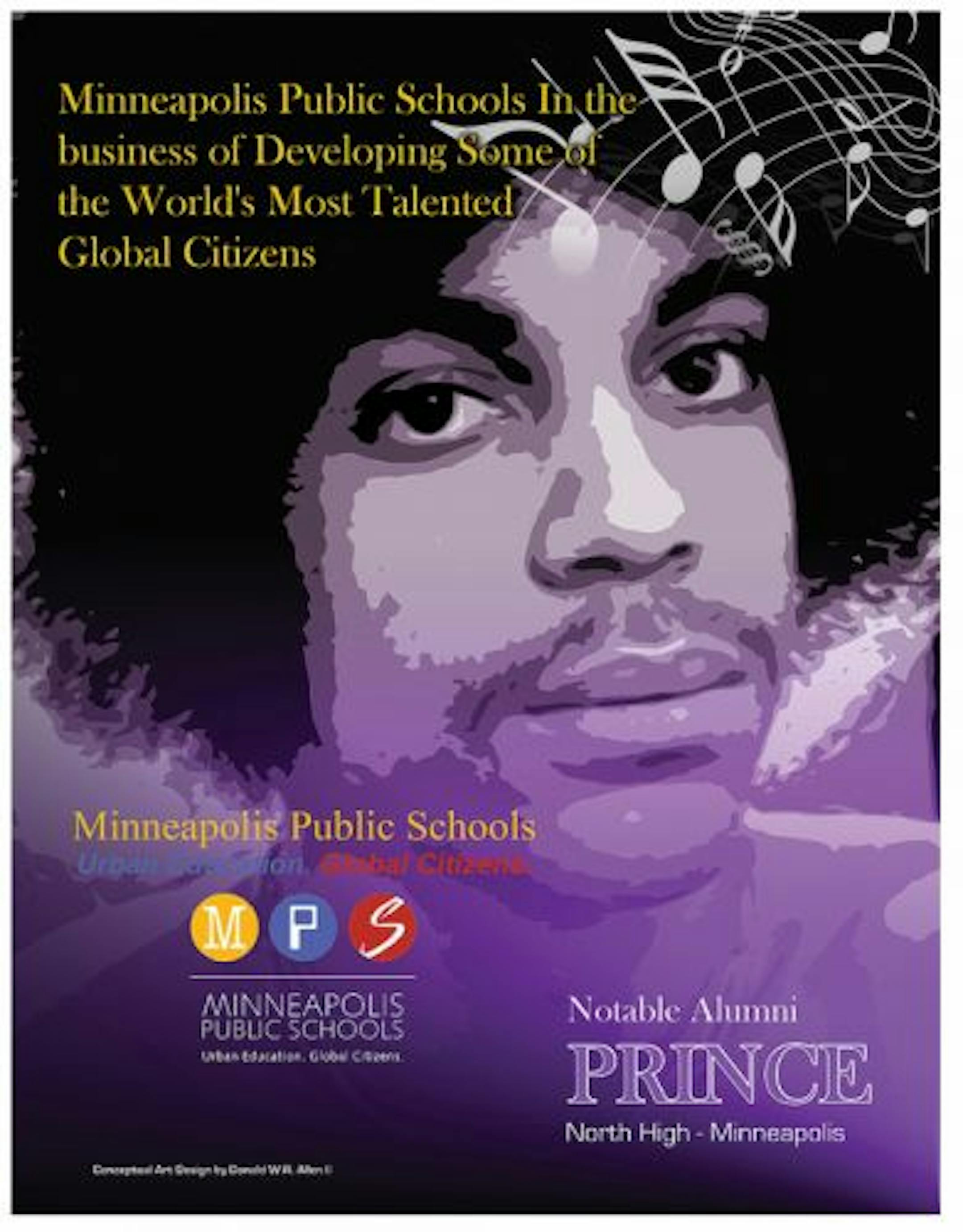 Sample ad that Donald W.R. Allen produced to help secure a promotional contract contain fact errors about alumni of Minneapolis schools.