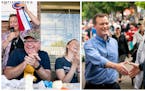 Being up for anything at the Minnesota State Fair is pretty much job No. 1 in running for governor. Tim Walz, left, and Jeff Johnson are game.