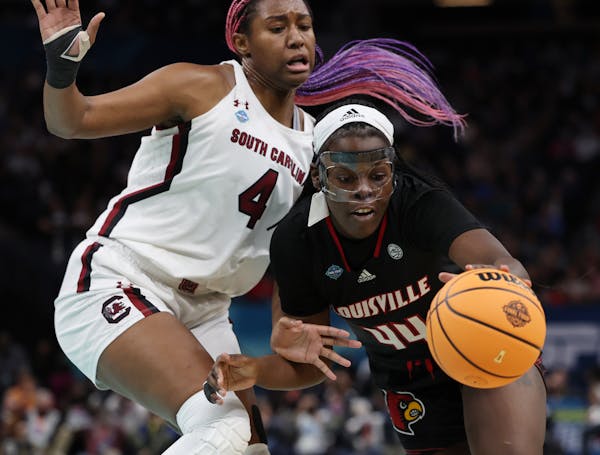 South Carolina’s Aliyah Boston (4) is likely to be the first pick in the WNBA draft in April.