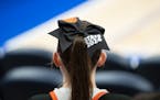 Farmington cheerleaders wore tournament-themed bows in their hair during Wednesday's game.