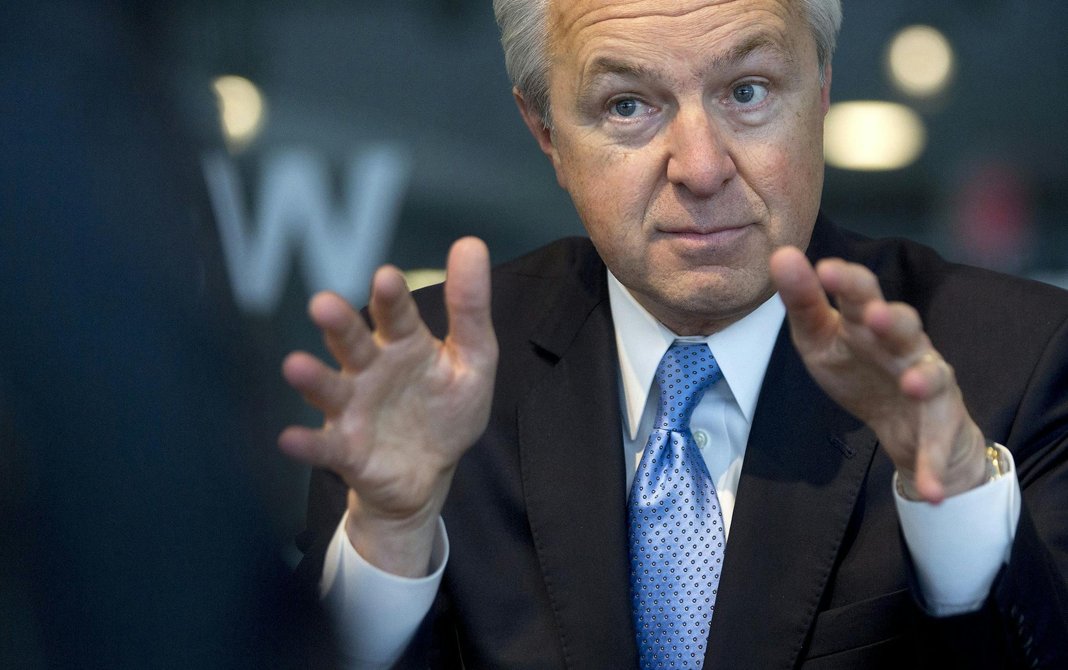 Wells Fargo CEO John Stumpf in Washington, D.C., on Thursday, May 7, 2015. MUST CREDIT: Bloomberg photo by Andrew Harrer.
