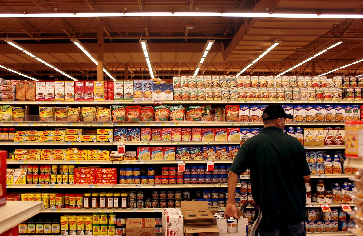 The soup aisle is restocked at a grocery store in Aurora, Illinois on Thursday, August 23, 2012. Over the past 15 years, the vast majority of new ingr