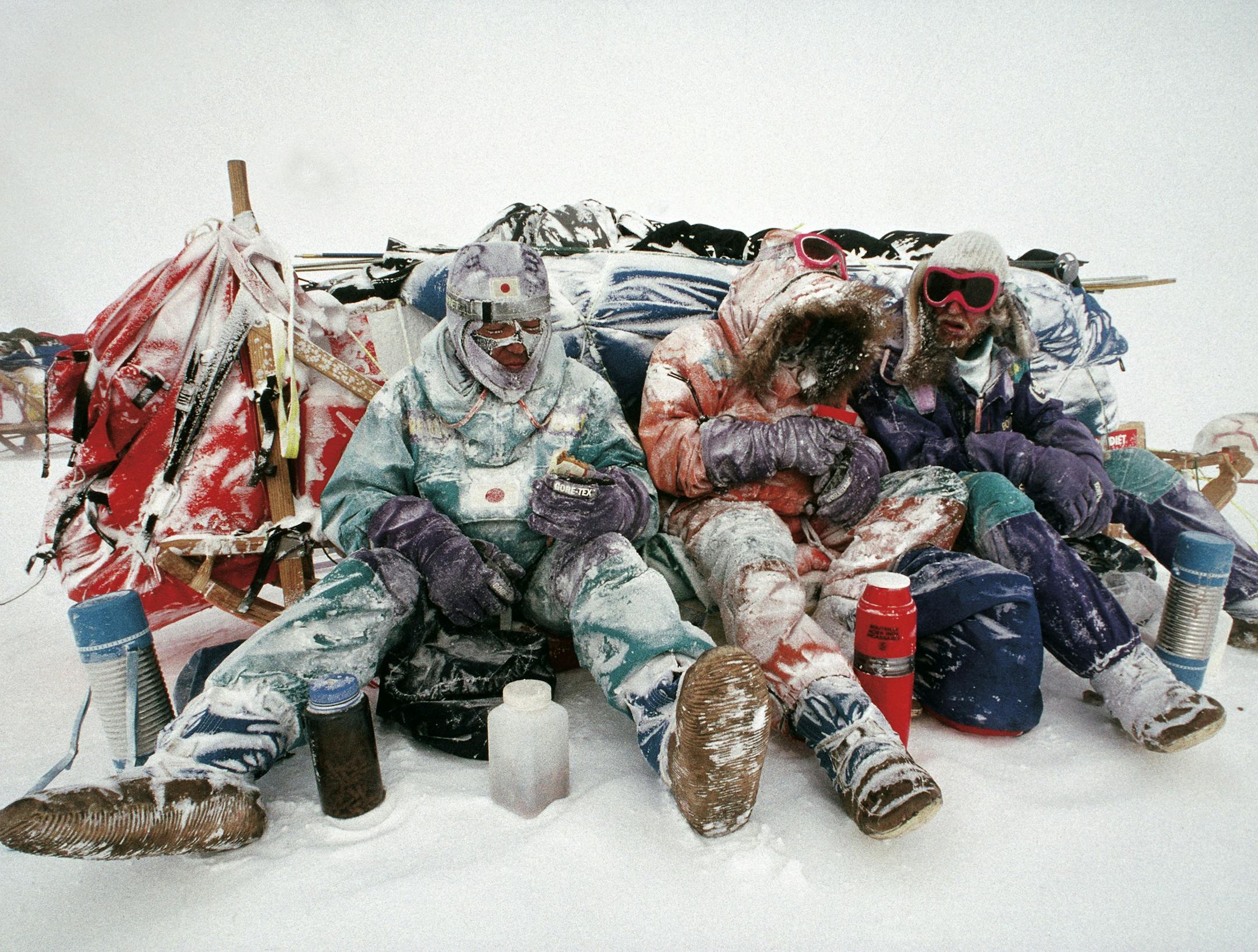 Will Steger's famous "Lunchbreak" shot from the 1989-90 International Trans-Antarctic Expedition is featured in National Geographic's "50 Greatest Pictures" exhibit.
It was taken on Mount Rex, Antarctic Peninsula, during a lull in a 60-day storm. Will Steger photo exhibition ORG XMIT: MIN1309181731494899