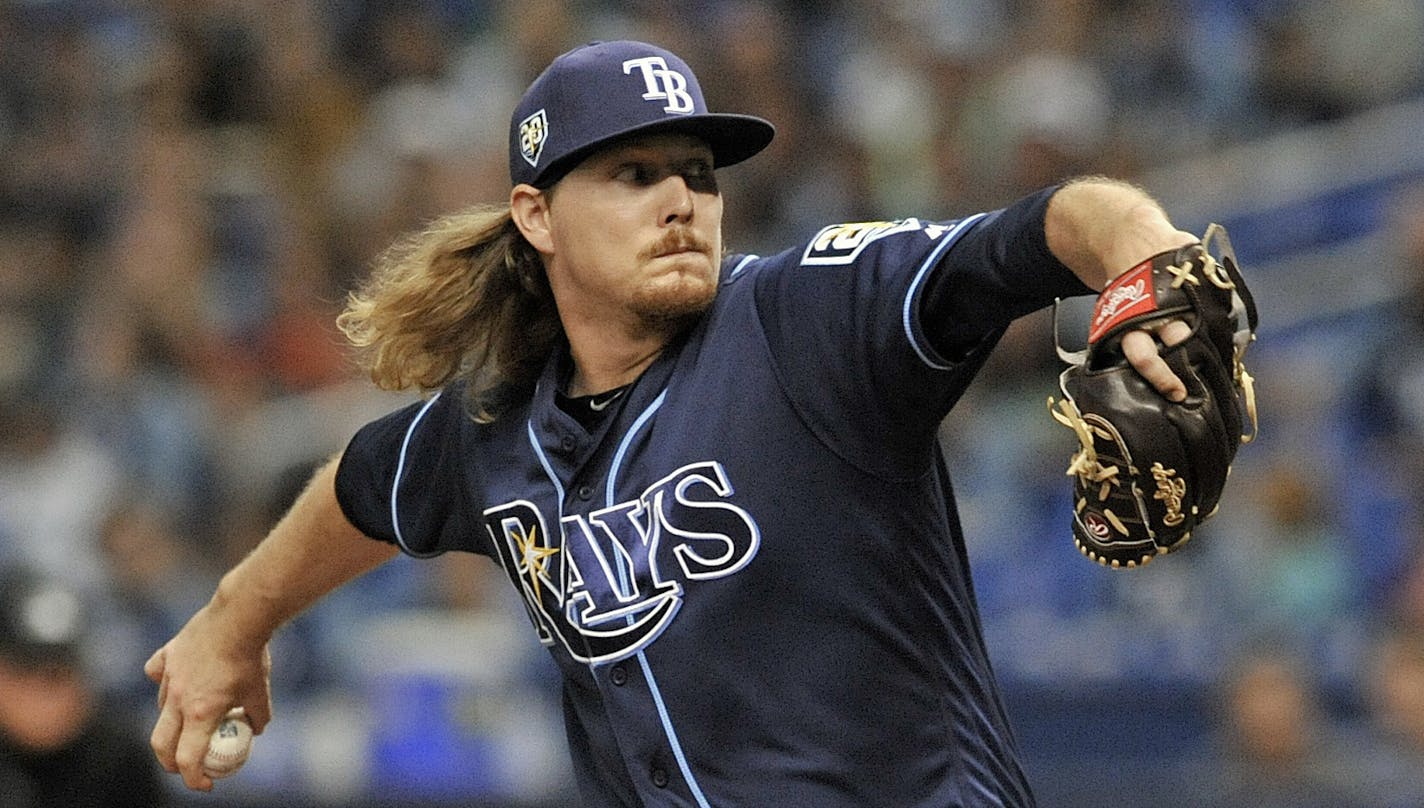 Tampa Bay Rays' Ryne Stanek pitches against the Houston Astros during the first inning of a baseball game Saturday, June 30, 2018, in St. Petersburg, Fla. (AP Photo/Steve Nesius)