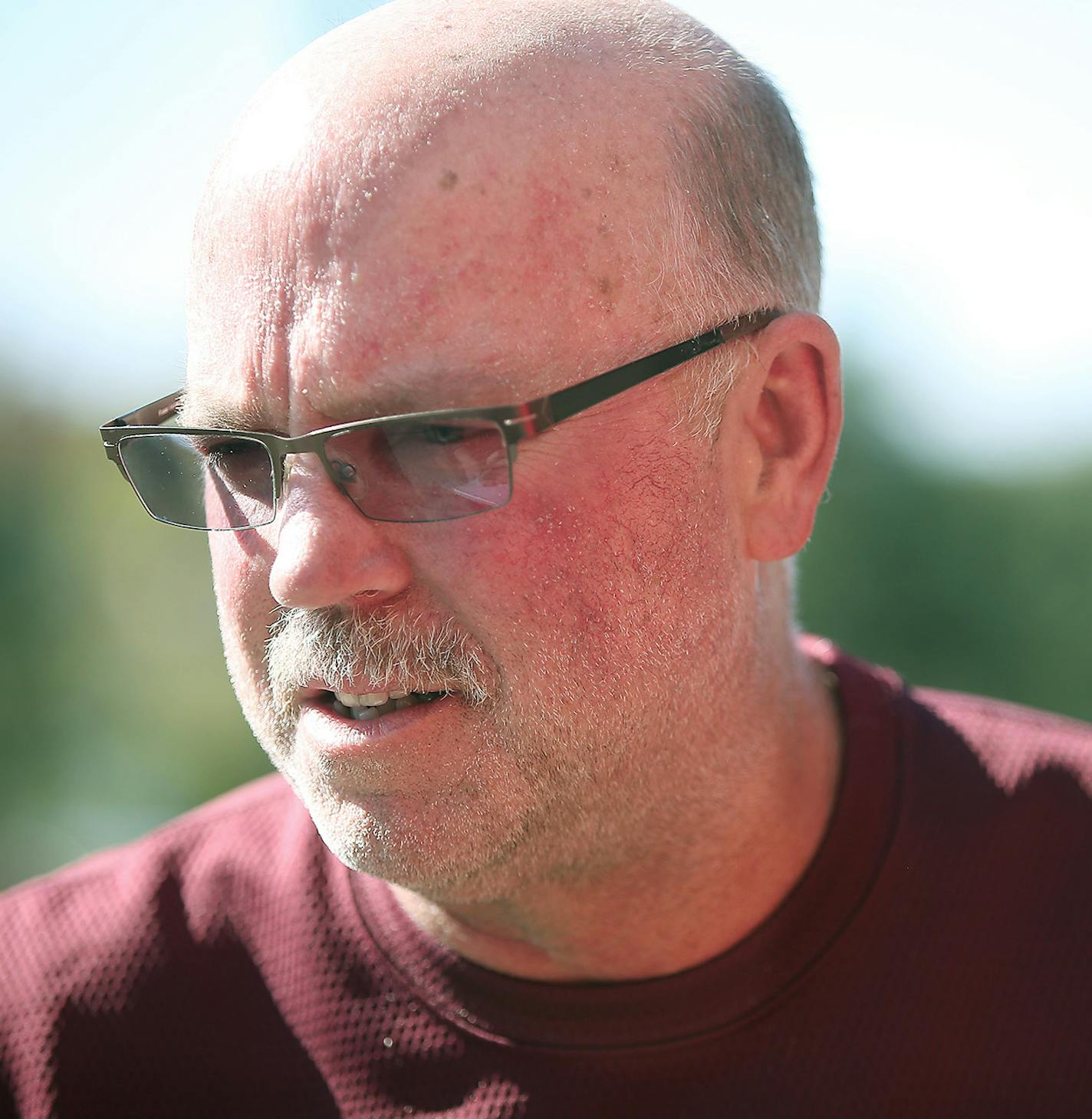 Minnesota's Head Coach Jerry Kill talked to a reporter regarding allegations that at least two University of Minnesota football players have been accused of sexual assault, and two accused of sexual harassment, and a group of football players involved in retaliation, outside Joe Senser's restaurant, Thursday, October 15, 2015 in Roseville, MN. ] (ELIZABETH FLORES/STAR TRIBUNE) ELIZABETH FLORES &#x2022; eflores@startribune.com