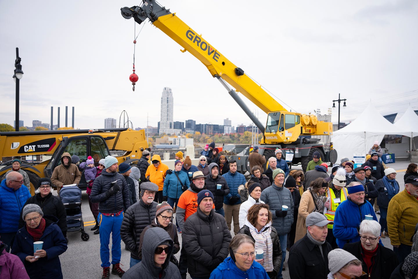 After being closed and under construction for the past three years, the community celebrates the reopening of the historic Third Avenue Bridge in Minneapolis, Minn., on Saturday, Oct. 28, 2023. ] SHARI L. GROSS • shari.gross@startribune.com