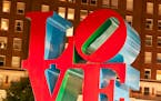 "Philadelphia, USA - June 17, 2011. Love sculpture in Philadelphia downtown illuminated at night. LOVE sculpture by Robert Indiana, one of the major P