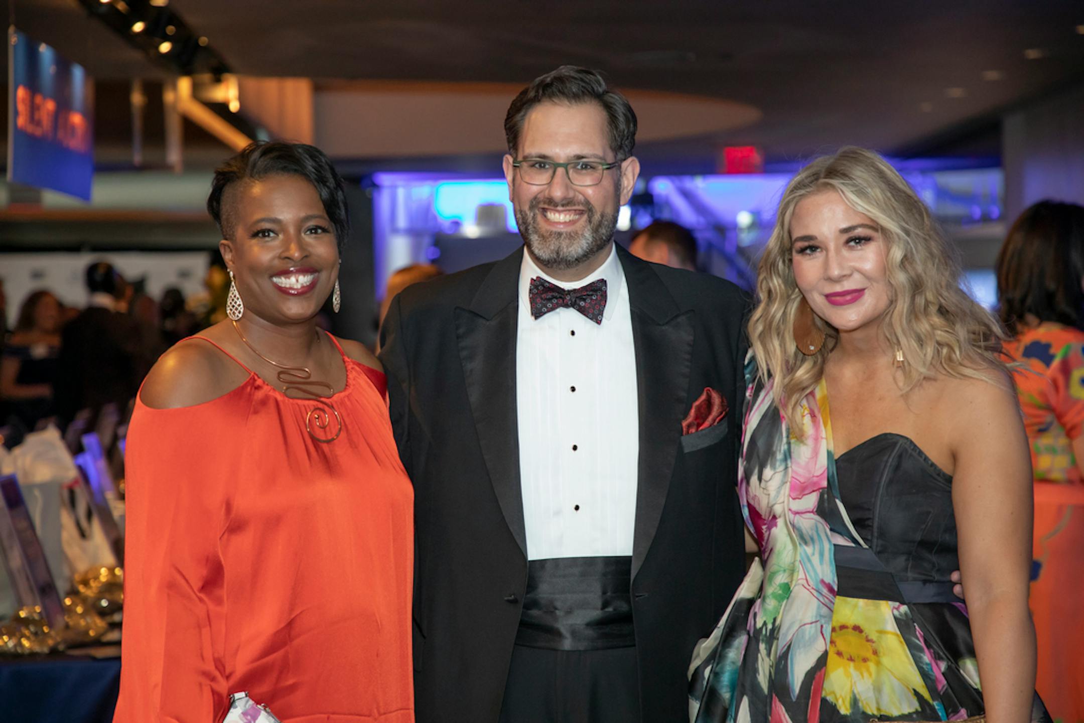 Nadege Souvenir, Joshua Dorothy and Sarah Edwards at the 2019 Guthrie Gala.