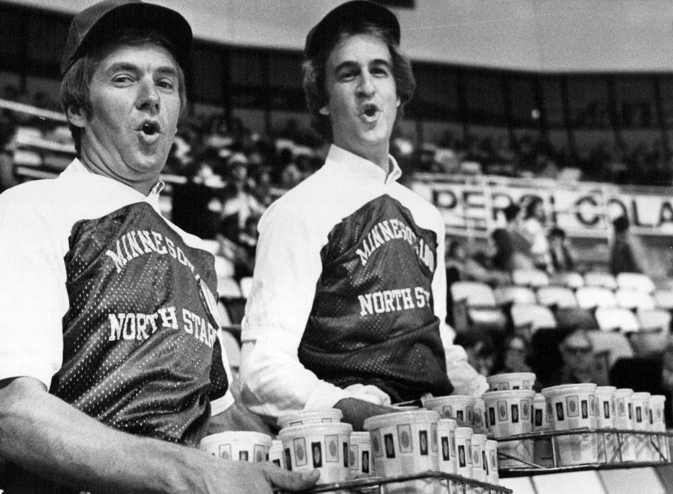 October 12, 1979 Faces look familiar? -- Sportscasters Ralph Jon Fritz and Mark Rosen, who usually work at WCCO-TV, had a different job Thursday night - selling beer at the North Stars game. They are among the WCCO employees who have been honoring a picket line since technicians went on strike Monday. The North Stars won their opener, 4-1. In Baltimore, Pittsburgh evened the World Series with a 3-2 victory over the Orioles. October 11, 1979 Pete Hohn, Minneapolis Star Tribune