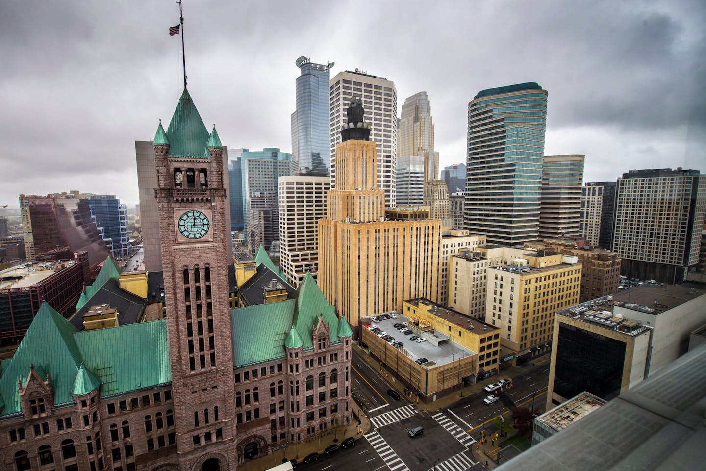 The Minneapolis City skyline including City Hall seen from the back of the U.S. District Court. ] GLEN STUBBE &#xef; glen.stubbe@startribune.com Monday May 1, 2017