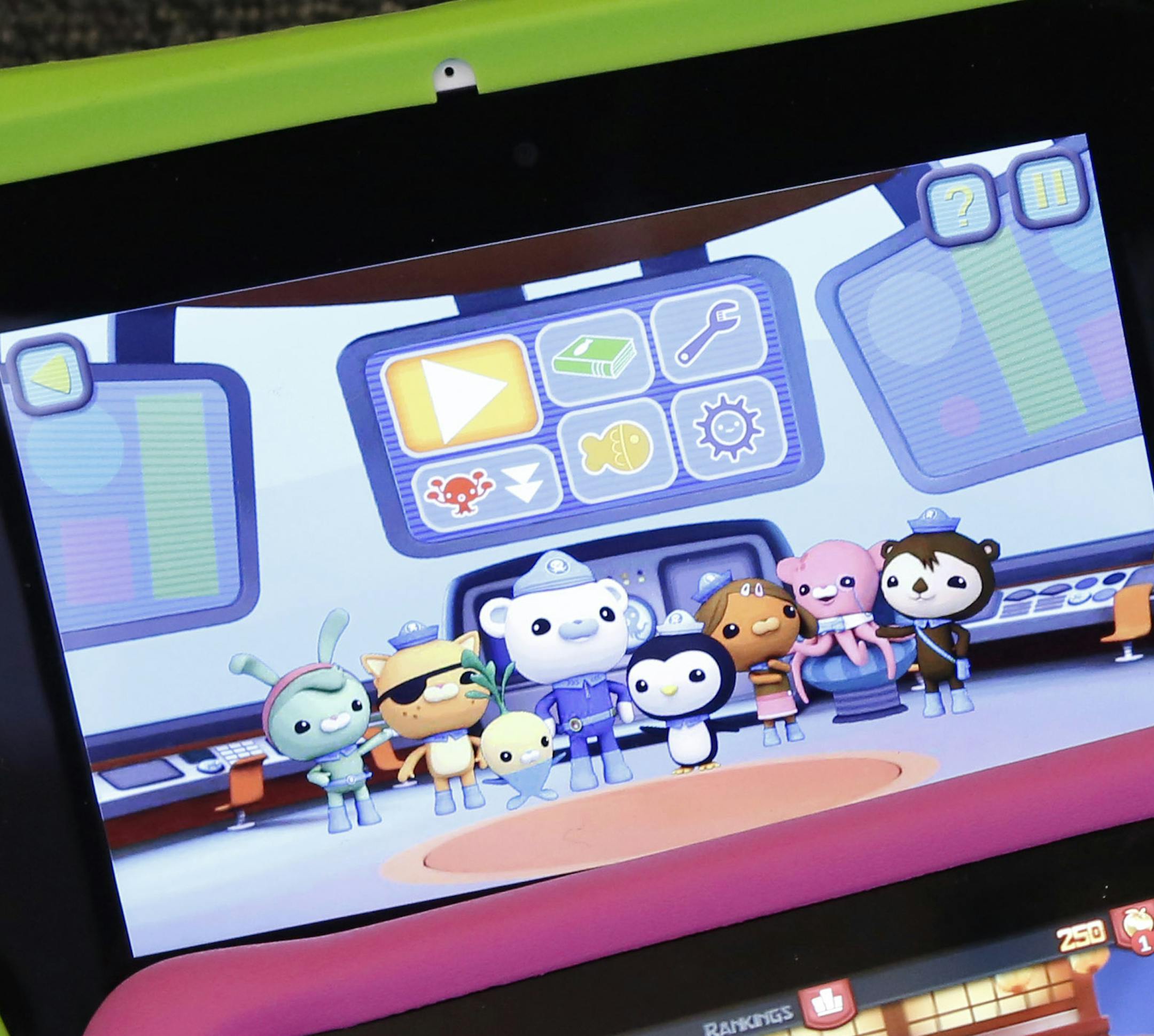 Four kids' tablets are displayed, Monday, Dec. 21, 2015, in New York. Clockwise, from upper left, are LeapFrog's Epic, a Nabi Elev-8, Kurio's Xtreme 2, and an Amazon Fire Kids Edition. As competition has increased, kids' tablets have come a long way from bad graphics, slow processors, chunky exteriors and child-like operating systems. Todayís products feature high-definition screens, speedier operations, fashionably slim bodies and Android-based operating systems, or in one case, Windows 10